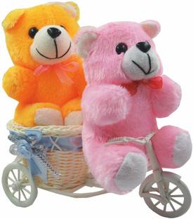 ME&YOU Romantic Gifts, Surprise Cycle Teddy for Wife, Girlfriend, fiance On Valentine's Day, Birthday, Anniversary, Karwa Chauth and any special Occasion IZ18TOPCy-002  - 16 cm