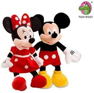 Tony Pony Mickey & Minnie Mouse Soft toys Combo,Pack 35 cm Height - 35 cm (Multicolor)  - 10 cm