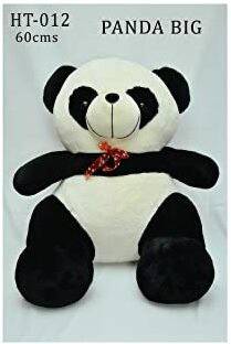 uwu Toys Sitting Big Panda with Ribbon Stuffed Plush Soft Birthday Gift for Kids  - 60 cm