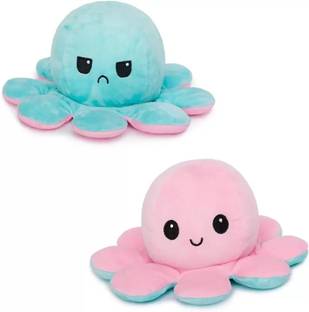 Toyingly Reversible Green Pink Octopus Soft Toy for, Girls and Boys, Birthday present  - 20 mm