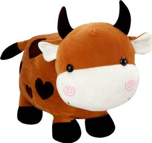 DearJoy Cow Shaped Stuffed Toy (Mustard)  - 36 cm