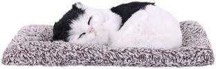 Super Toy Cute Sleeping Cat Plush Toy with Meow Sound, Kids Gift & Car Dashboard Accessory  - 5.7 cm