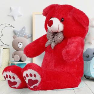 TeddyWala American Style red Teddy bear With Footprint  - 90 cm