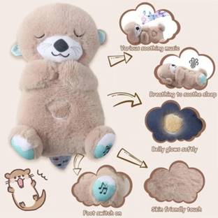 Super Toy Breathing Teddy Bear Plush Toy Soft Huggable Gift for Kids and Adults  - 25 cm