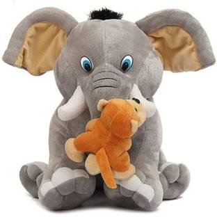 Veryke Premium Quality Soft Elephant-Monkey Toy (40 CM) - 40 cm (Grey)  - 0.12 mm