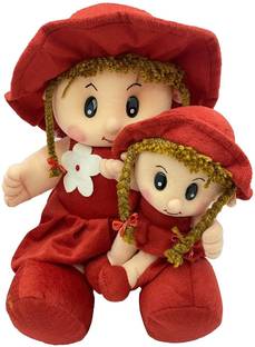 CHIKLY Mother Daughter Doll with Non-Toxic Fabric | Polyfill, Washable, Fine Stitching  - 8 cm