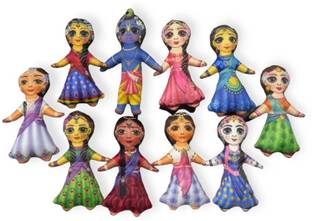Vrindavanstore.in Astha Sakhi Radha Krishna Stuffed and Safe Soft Toy for Kids  - 7.5 mm