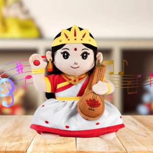 Panda's Box Mantra Chanting Devi Saraswati (11 Inches) | Musical Soft Plush Toy  - 20 cm