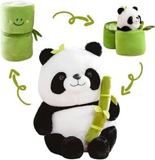 Os Retail Panda Teddy Bear Kawaii Panda-Panda Plush Toy in Bamboo - Panda Birthday Gift  - 25 cm
