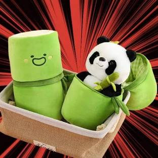sai ji Cute Things Bamboo Tube Panda Stuffed Animal Panda Toys(30CM)  - 30 cm