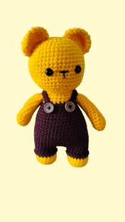 craftkari Fluffy Bear crochet stuffed toy  - 25 cm