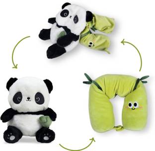 Unimos Plush 2-in-1 Panda Travel Pillow & Cuddly Toy for Kids & Adults  - 30 cm