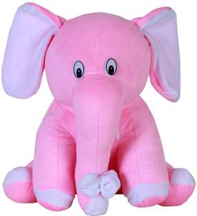 Glypta Elephant Stuffed Soft Toy for Kids - 25 cm (Pink)  - 30 cm