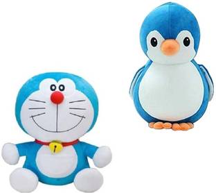 sai ji Soft Toy Combo Set Doremon and Sky Penguin Stuffed Toy for Kids  - 30 cm