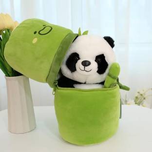 ASJS Panda in Bamboo Stuffed Animal Toy, Cute Panda Plush with Bamboo, Plushies  - 12 cm