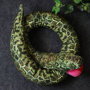 DECRONICS Python Snake Plush Toy Giant Piebald Python Long Stuffed Snake (5 Meter) Python Snake Gag Toy