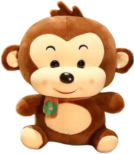 IndusBay Monkey Plush Toy, 10 inches Soft and Fluffy Stuffed Cute Monkey Hugging Toy  - 30 cm