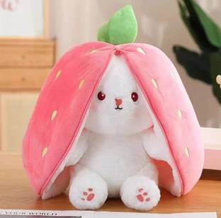 HELLOBEAR Highy Quality Reversible Bunny Strawberry With Stuffed Toy  - 25 cm