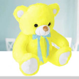 Toyingly Yellow Fur Teddy Bear Super Soft Stuffed Toy For Boy  - 28 cm