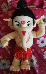 Lakshmi Ganesh Ganesh, Bal Ganesha, Ganpati Medium Soft Stuffed Toy with Bag - 45cm  - 450 mm