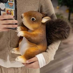 PLUSHJOY PLUSHJOY Cute Squirrel Soft Stuffed Plush Animal Toy for Kids and Gift Toys  - 18 cm