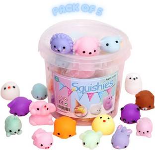 ANABGI Mochi Squishy Toys 5PCS Random Mini Animal Toys for Kids Stress Relief Toys  - 3 cm
