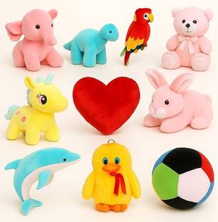 Macros Super Soft 10 Complete Pack Stuffed/soft toy Combo of Teddy Bear for kids / Gift  - 25 cm