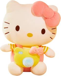 Teddy Daddy Cute Hello Kitty Sof Toy Plush Teddy With Camera Bag  - 35 cm