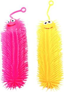 manish 2pcs Caterpillars Puffer Toys Light Up LED Spiky Bouncy Ball  - 8 mm