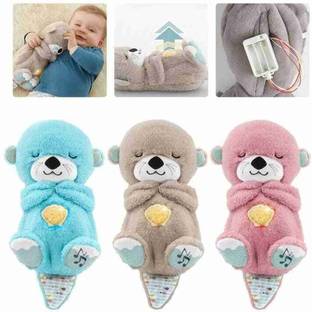 Teddyera Breathing Teddy Bear With Music & Lights, Tummy Up Down, Gift for Baby  - 35 cm