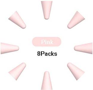OJOS 8 Pcs Silicone Pencil Nib/Tip Protector Cap for Drawing Noiseless Compatible for Apple Pencil 1st/2nd Non-Slip Writing  Stylus
