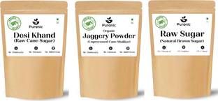Puranic Organic Desi Khand (Combo of 3) I Organic Jaggery Powder I Raw Sugar