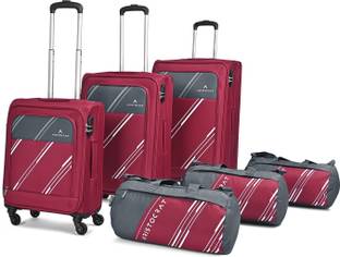 ARISTOCRAT HEXA ACTIVE 4W STR CB+MD+LG+3DF RED Cabin & Check-in Set 4 Wheels - 40 inch