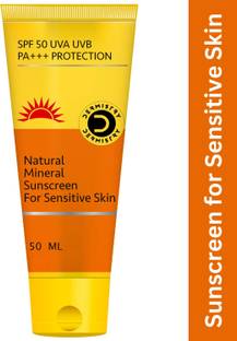 DERMISTRY Sunscreen - SPF 50 PA+++ Mineral & Water Based Oil Free for Sensitive Dry Oily Combination Skin Children