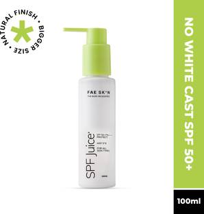 FAE Beauty Sunscreen - SPF 50 PA++++ SPF Juice | Ultra Light,Non Greasy Formula Cream | No White Cast | Hydrates Skin