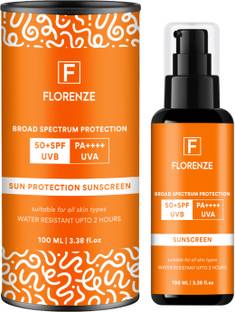 FLORENZE Sunscreen - SPF 50 PA++++ Lightweight with Multi-Vitamins, No White Cast, Broad Spectrum-For All Skin Type