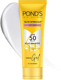 POND's Sunscreen - SPF 50 PA+++ Creme Gel Sun Miracle Protect & Bright, With Niacinamide