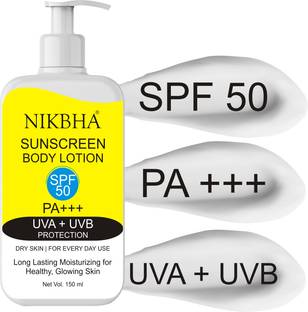 NIKBHA Sunscreen - SPF 50 PA+++ Sunscreen Body lotion SPF 50 PA+++ Body Lotion For Tan Control