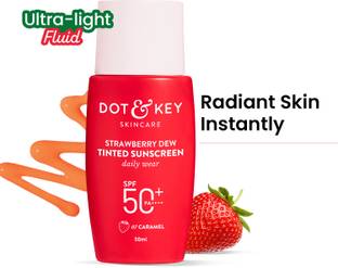 Dot & Key Sunscreen - SPF 50 PA++++ STRAWBERRY DEW TINTED - 07 CARAMEL, For All Skin Type