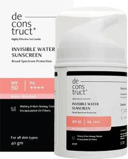 deconstruct Sunscreen - SPF SPF 50 PA+++ Invisible Water Sunscreen | Instant Cooling & Long-Lasting | All Skin Types