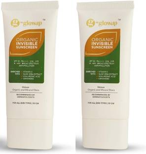 g hk glowup Sunscreen - SPF 50 PA++++ Organic Invisible Sunscreen For Women & Men (Pack of 2) | Broad Spectrum