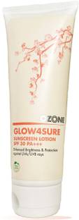 OZONE Sunscreen - SPF 50 PA+++ GLOW4SURE Sunscreen Lotion For Men & Women | Enriched With Organic Ingredients