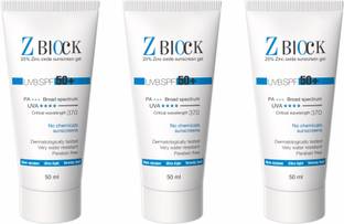 Z-Block Sunscreen - SPF 50 PA+++ SPF50+ PA+++ 25%with Zinc Oxide & Vitamin E,Physical