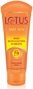 Lotus Organics+ Sunscreen - SPF 50 PA+++ Safe Sun Daily Multi-Function Sunscreen carrot and avocado SPF 70 60g