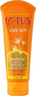 LOTUS HERBALS Sunscreen - SPF 50 Safe Sun DeTan After-Sun Face Pack_100g