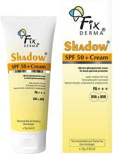 Fixderma Sunscreen - SPF 50+ PA+++ Shadow Sunscreen SPF 50+ Cream, Sunscreen for Dry Skin, UVA & UVB Protection