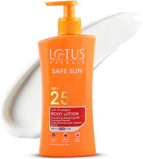 LOTUS HERBALS Sunscreen - SPF 50 PA+++ Safe Sun UV-Protect Body Lotion Nourishing Whitening Milk- SPF25