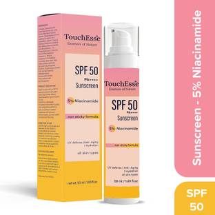 TouchEsse Sunscreen - SPF 50 PA++++ 5% Niacinamide UA Protection Non-Stick No White Cast Reduce Tan All Skin Types