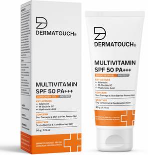 Dermatouch Sunscreen - SPF 50 PA+++ Multivitamin Gel | UVA-UVB Protection | Zero White Cast