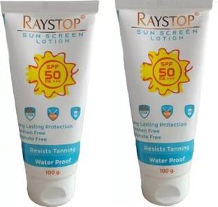 RAYSTOP Sunscreen - SPF 50 PA+++ SUN SCREEN LOTION 100gm(PACK OF 2)(100gm*2)SPF 50 PA+++